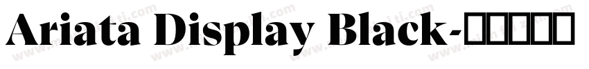 Ariata Display Black字体转换